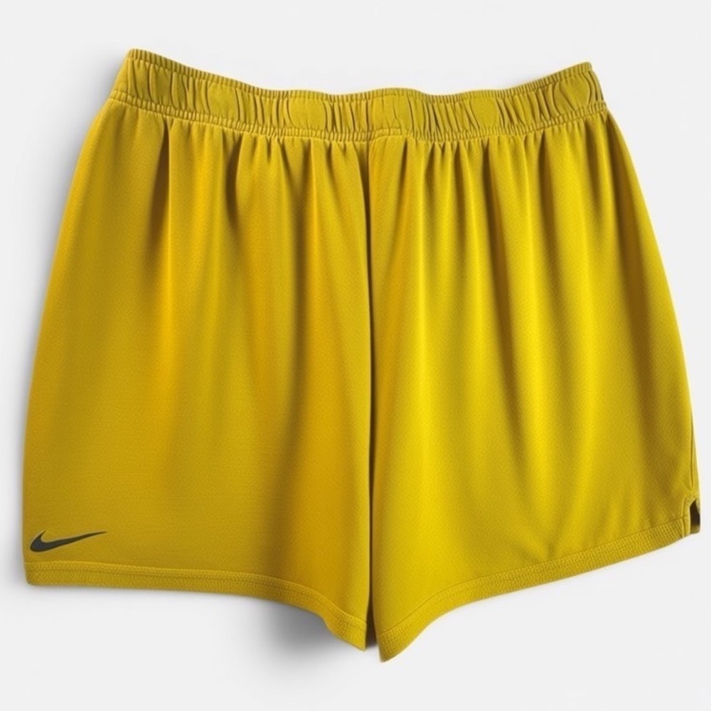 Nike Yoga Shorts Womens 2XL Therma-FIT Fleece Mustard Yellow‎